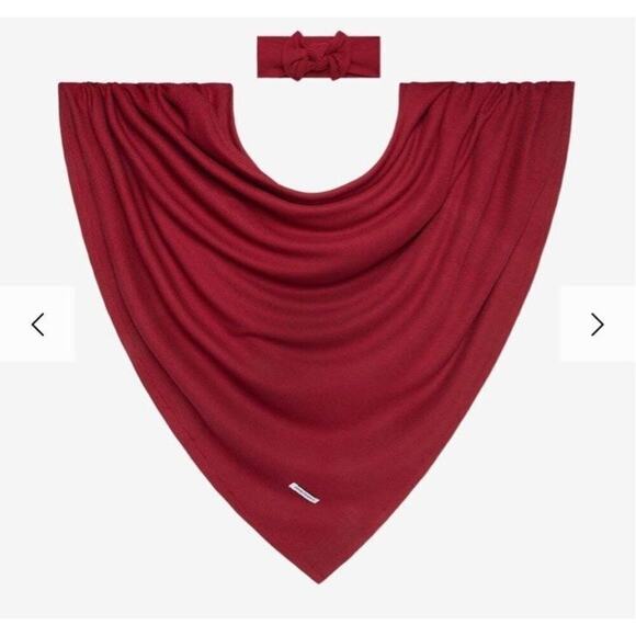 Posh Peanut Bamboo Bordeaux Waffle Swaddle with Headband Red Baby Blanket NWT - Picture 2 of 7